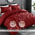 thumbnail image 6 of Pinch Pleated Duvet Cover Set 1200TC 100% Cotton Luxurious Home 3-Piece 1-Pinch Duvet Cover 2-Pinch Pillowcase Zipper Tie Closure Pack of 1, 6 of 6