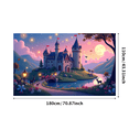 thumbnail image 3 of Enchanted Castle Backdrop Birthday Party Fairytale Banner Magical Evening Decorations Landscape Background Kids Event Celebration Photography Prop, 3 of 4