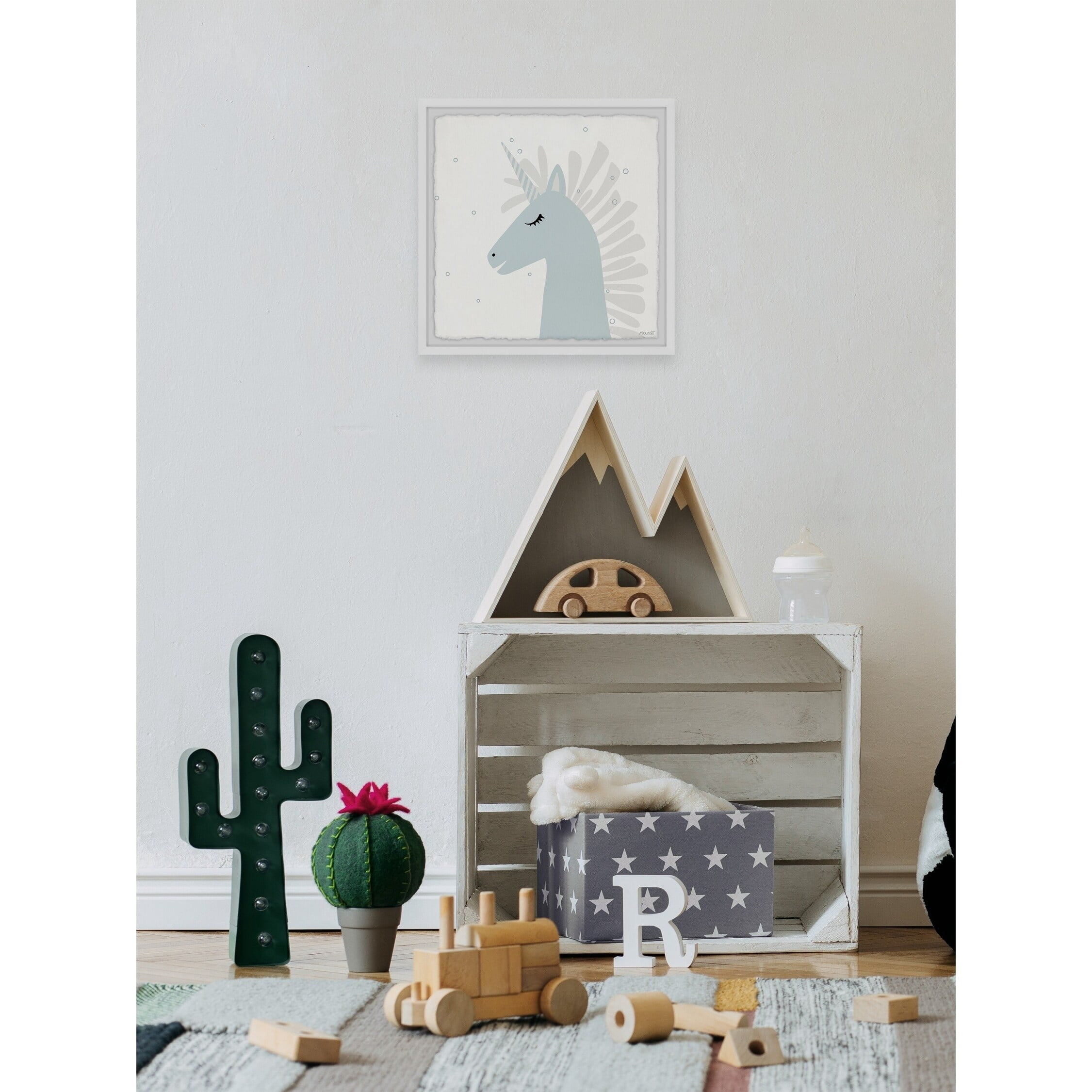 Marmont Hill Sleeping Unicorn Framed Wall Art