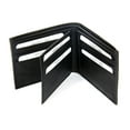 thumbnail image 2 of Men's Double Bill Bifold Leather 9 Credit Card 1 ID Window Black Wallet 4.5 x 3.5 inches, 2 of 3