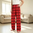 thumbnail image 7 of DJDLJWCJ Boys Casual Pants Elastic Waist Plaid Print Straight Leg Pants Comforty Lightweight Long Trousers Red Size 13, 7 of 7