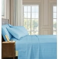 thumbnail image 2 of Celine Linen Holiday Gift Dobby Stripe 1500 Series Percale Wrinkle and Fade Resistant (6-Piece) Bedding Set, Queen, Aqua Blue, 2 of 3