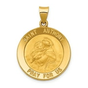 ICE CARATS 14k Yellow Gold Saint Anthony Medal Pendant Charm Necklace Religious Patron St Fine Jewelry For Women Gifts For Her