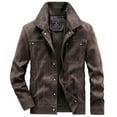 thumbnail image 2 of Vedolay Men Jackets for Winter Cardigan Open Front Button Blazer Jacket Outerwear Brown,L, 2 of 5