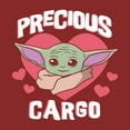 thumbnail image 2 of Women's Star Wars: The Mandalorian Valentine's Day The Child Precious Cargo  Graphic Tee Red 2X Large, 2 of 4