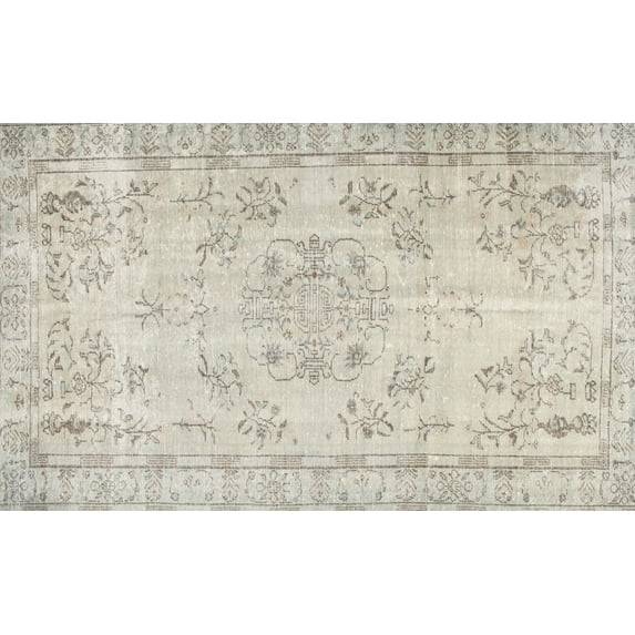 Ahgly Company Machine Washable Indoor Rectangle Contemporary Sage Green Area Rugs, 7' x 10'