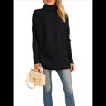 thumbnail image 3 of Suéter Holgado de Gran Tamaño para Mujer, Estilo Túnica Acanalada con Mangas Murciélago de Otoño. Negro XXXL, 3 of 9