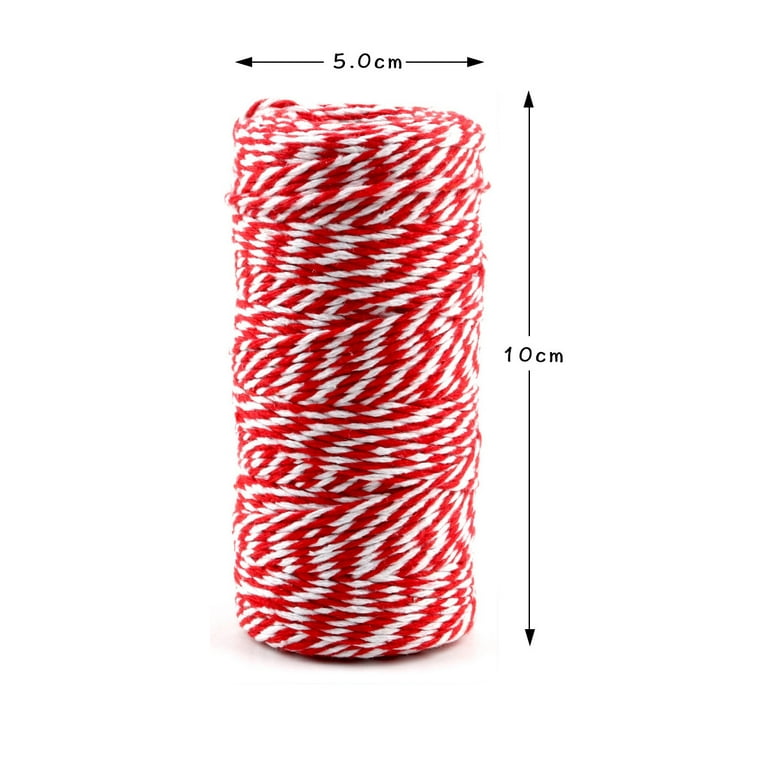 Forzero Cotton Twine String,Christmas Gift Wrapping Twine,Cotton Bakers  Twine Arts Crafts Twine,328 Feet Red Green and White String Durable Packing  Holiday Twine 