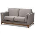 thumbnail image 1 of Allora Causeuse en Tissu Gris et Noyer, 1 of 9