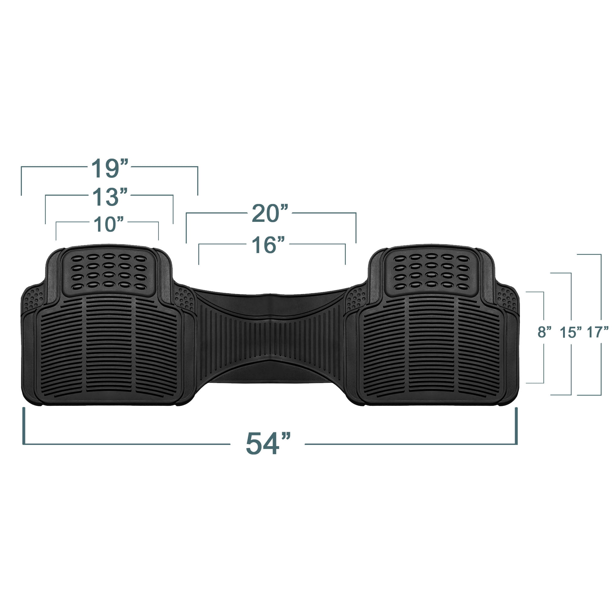 FH Group Universal Fit Car Floor Mats for SUV, VAN, 3 Row Full Set, Black