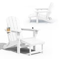 thumbnail image 5 of LOYALICE Folding Adjustable Adirondack Chair with Retractable Ottoman, HDPE Weatherproof Outdoor Chair With Double Cup Holder, White, 5 of 11
