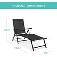 thumbnail image 2 of YYEAN Set of 2 Outdoor Patio Chaise Lounge Chair Adjustable Reclining Folding Pool Lounger for Poolside, Deck, Backyard w/Steel Frame, 250lb Weight Capacity-Black, 2 of 9