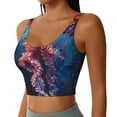 thumbnail image 2 of Daiia Colorful Jellyfish Abstract Printed Women's Sports Bra, Breathable Activewear Bra with U-Back Design and Removable Pads, Comfortable and Supportive for Yoga, Workout-XX-Large, 2 of 8