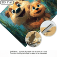 thumbnail image 5 of A 500pcs Puzzle for Adults Featuring Two Cheerful Bears by a Lakeside in The Woods. This Hand-Painted, Textured Brain Teaser Boasts Vibrant Illustrations. It'S a High-Quality Family Game That Offe, 5 of 9