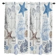 thumbnail image 2 of Blue Brown Ocean StarShell Curtain Home Decoration Living Room Short Curtains Window Treatments For Kitchen Bedroom, 2 of 7