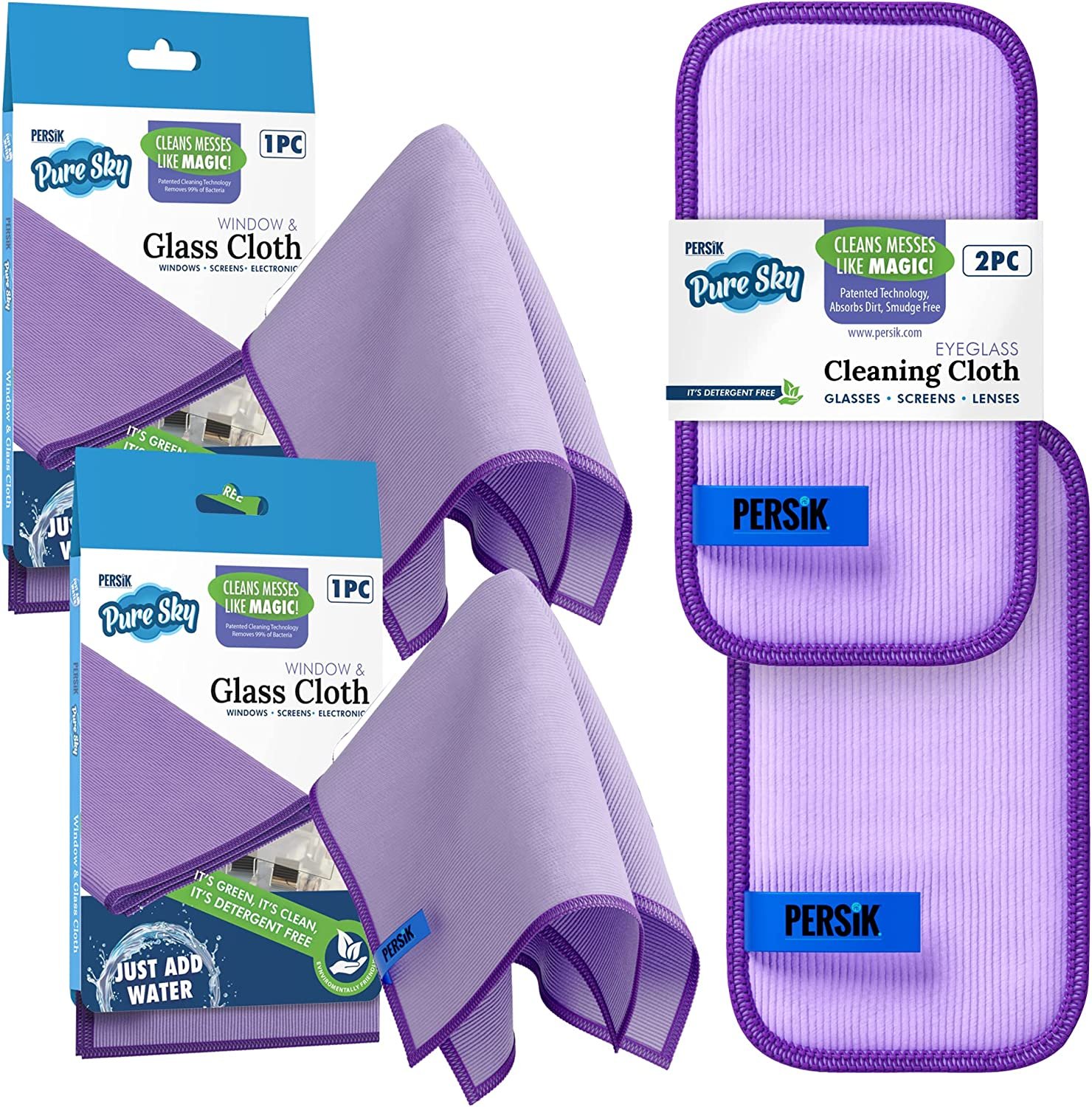 persik PureSky UltraMicrofiber Cleaning Cloth Streak Free JUST ADD