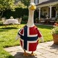 thumbnail image 5 of Porch Goose Outfits for Independence Day, 23in Gooses Clothes Flag Porch Courtyard Clothes, Cement or Plastic Porch Goose Costume for Yard Lawn Outdoor Garden Patio Statue, 5 of 5
