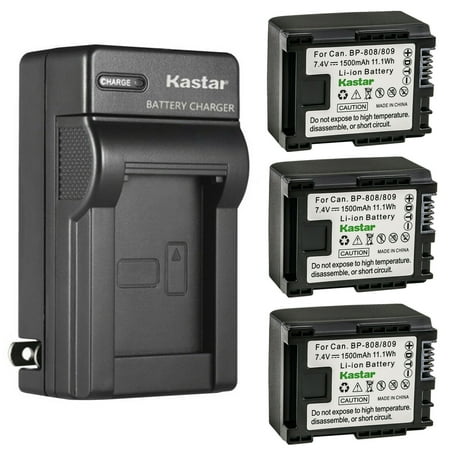 Kastar 3-Pack Battery and AC Wall Charger Replacement for Canon VIXIA HG20 VIXIA HG21 VIXIA HF G10 Camera