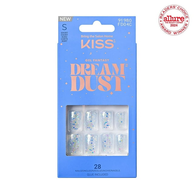 KISS Gel Fantasy Dreamdust, Champagne, Short Square