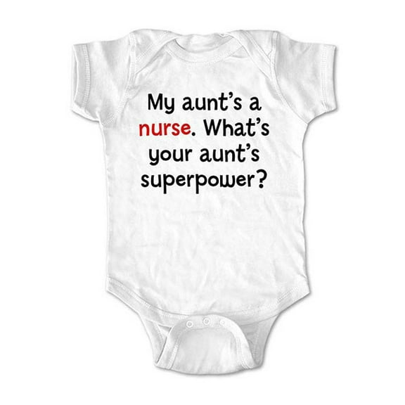 My Aunt's a Nurse. What's your Aunt's Superpower? - wallsparks cute & funny Brand - baby one piece bodysuit - Great baby shower gift!