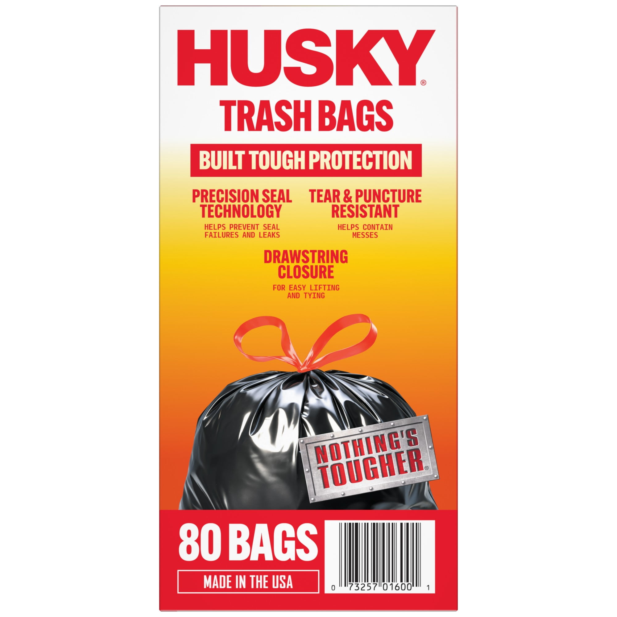 (2 pack) Husky 30 Gallon Large Drawstring Trash Bags, 80 Bags
