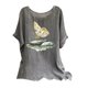 thumbnail image 1 of Vestidos Casuales Para Mujer, Blusas De Mujer De Moda Camisetas estampadas de moda para mujer, blusas casuales de lino holgadas de manga corta con cuello redondo y raglán, 1 of 7