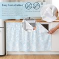 thumbnail image 4 of Blue Florals Small Sink Skirt, Bathroom Vanity Cabinet Adhesive Curtain, Abstract Damask Flowers European Style Utility Under Sink Cover Decorative Kitchen Cabinet Curtains 10"x11", 4 of 8