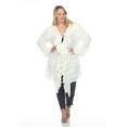 thumbnail image 6 of Simply Couture Women's Plus Size Knitted Lace Ruffle Bell Sleeve Solid Long Cardigan, 6 of 6