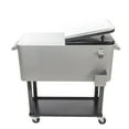 thumbnail image 3 of 80 Quart Rolling Cooler Cart, Portable Cooler Trolley, Beverage for Patio Pool Party, Ice Chest on Wheels with Shelf, Bottle Opener, Party Bar Cold Drink Beverage Cart Tub, B476, 3 of 11