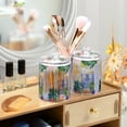 thumbnail image 3 of Yayeee 4 Pack Qtip Holder Bathroom Cotton Swab Canister with Lid Clear Dispenser Set, Seaside Boat, 3 of 6