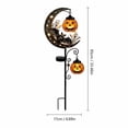thumbnail image 3 of Halloween Solar Garden Stake Lights, 34 Inch Pumpkin Ghost Bat Pathway Lamp with LED Lanterns, Waterproof Outdoor Solar Yard Ground Light, Halloween Decorations for Lawn Patio Fence, 3 of 7