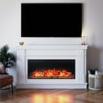 thumbnail image 2 of Ameriwood Home Elmcroft Wide Painted Mantel with Electric Fireplace Space Heater, White, 2 of 9
