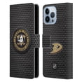 thumbnail image 1 of Head Case Designs Officially Licensed NHL Anaheim Ducks Puck Texture Leather Book Wallet Case Cover Compatible with Apple iPhone 13 Pro Max, 1 of 6