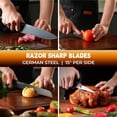 thumbnail image 5 of OOU Kitchen Knife Block Set - 15 Pieces High Carbon Stainless Steel Knife Block Set with Built-in Sharpening Blocks, Black, 5 of 8