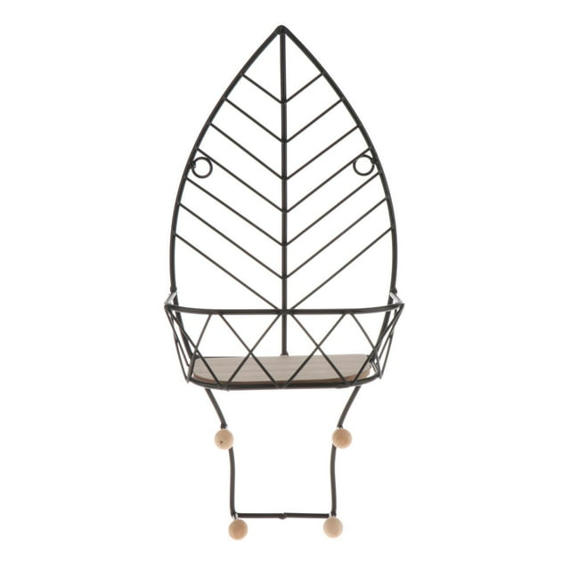 Estantes de almacenamiento pared con hoja s para cocina Negro Gloria Perchero de perchero