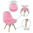 thumbnail image 5 of BizChair Modern Kids Shaggy Faux Fur Armless Accent Chair, Light Pink, 5 of 13