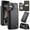 Black, variant on Mantto Case for iPhone 17 with Card Holder, Retro PU Leather RFID Blocking Credit Card Slots Double Magnetic Clasp Flip Kickstand Shockproof Phone Cover for iPhone 17,Brown