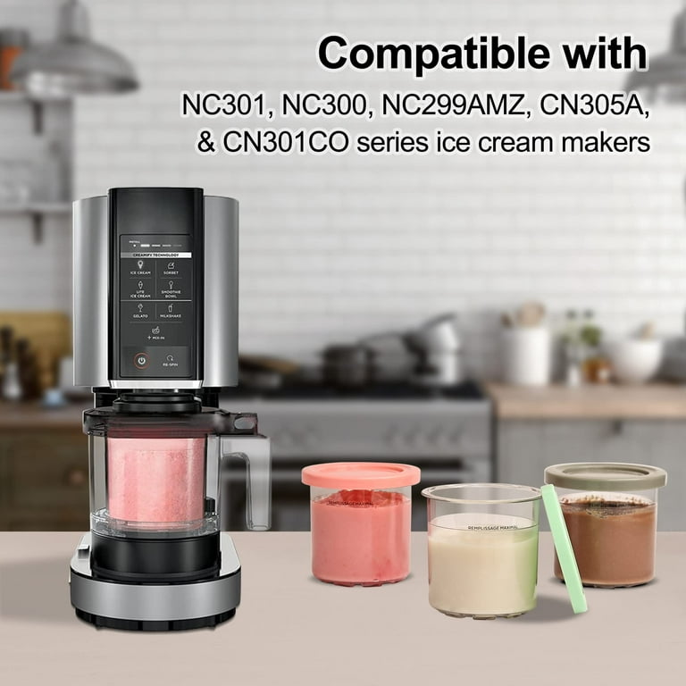 Ice Cream Pints Containers And Lids Compatible With Ninja Nc301 Nc300  Nc299amz Series Creami Ice Cream Makers