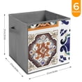 thumbnail image 6 of Collapsible Oxford Fabric Storage Cubes with Handles, Large Mid Foldable Oxford Cloth Bins Set of 2/6, Closet Organizers for Shelves Clothes Home Kitchen Toy - portuguese Moroccan-1, 6 of 7