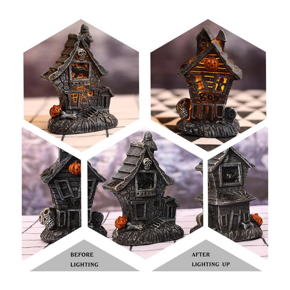 Justharion 1 2 3 Halloween Decor Resin Craft Desktop Prop Party Sculpture Luminous Haunted House Festival Adornment Home Decoration Type 3 1 Pc Walmart