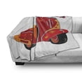 thumbnail image 2 of Vintage Soft Flannel Fleece Throw Blanket, Scooter Classical Caricature for Hippies Urban Memories Youth Modern Art Print, Cozy Plush for Indoor and Outdoor Use, 70" x 90", Red Orange, by Ambesonne, 2 of 5