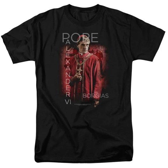 RARE The Borgias Pope Alexander VI T Shirt Mens Licensed Classic Merchandise Black