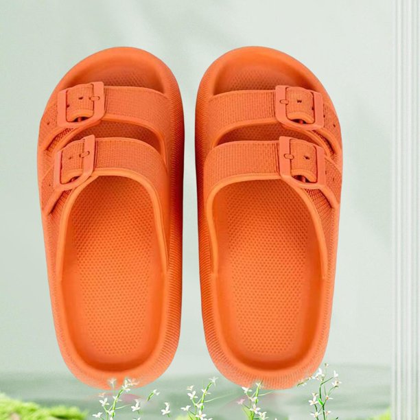 de zapatillas de verano, sandalias planas de EVA, antideslizantes, impermeables, cómodas, suaves, con , zapatillas de , Naranja 39 Naranja 39 Yinane Zapatillas de verano