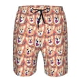 thumbnail image 4 of Naloa Corgi Head with Floal Men's Beach Shorts, Surfing shorts, Swim trunks, Quick Dry Swim Trunks for Surfing Beach Fun - Small, 4 of 9
