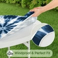 thumbnail image 5 of Blue Tie Dye Starburst Pattern Round Fitted Tablecloth with Elastic Edge,Dining Table Cover Waterproof,Outdoor Round Tablecloth for Camping,Dining,Indoor and Outdoor, 5 of 7