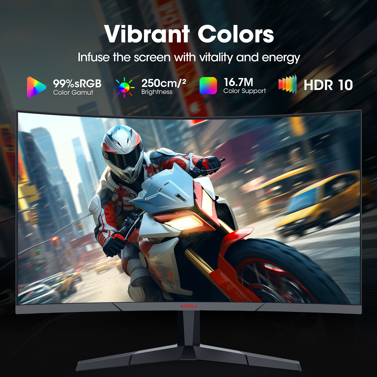 KOORUI 27-Inch Curved 180Hz Gaming Monitor photo 4