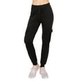 thumbnail image 3 of ALWAYS Women's Super Soft Casual Cargo Jogger Pants Black L, 3 of 6
