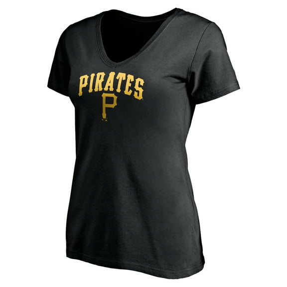 Women's Black Pittsburgh Pirates Core Wahconah V-Neck T-Shirt