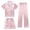 1-Pink, variant on Christmas Kids Silk Sets 3 Piece Girls Boys Satin Set Button-Down Soft Short Sleeve Shorts Pants 3pcs