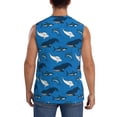thumbnail image 4 of Fotbe Men's Party Shark Cute Print Men's Sleeveless Muscle Tank Tops Casual T-Shirts for Gym Workout Beach-Medium, 4 of 8
